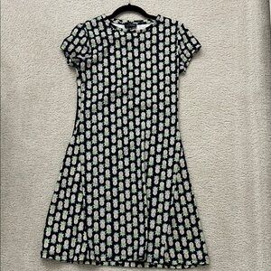 The Limited Black and Green Pineapple Dress